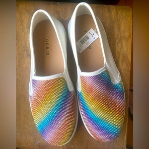 Rainbow Embellished Slip On Sneakers Shoes